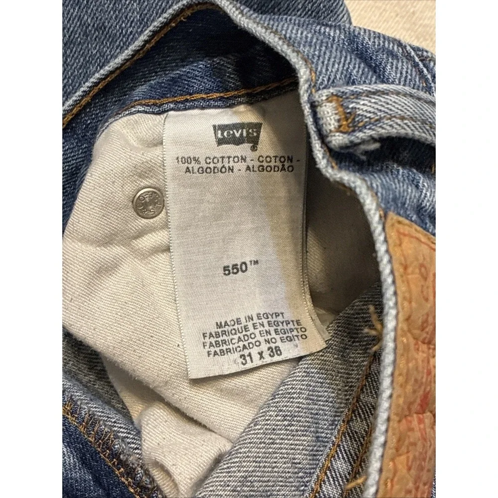 VTG Levis 550 Relaxed Fit Straight‎ Leg Jeans Medium Wash Raw Hem 31 X 36 Y2K